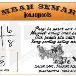 Syair HK Mbah Semar 23 Maret 2022