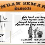 Syair HK Mbah Semar 01 Agustus 2022