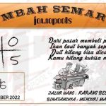 Syair HK Mbah Semar 16 Desember 2022