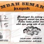 Syair HK Mbah Semar 19 Desember 2022