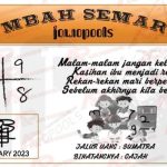 Syair HK Mbah Semar 01 January 2022