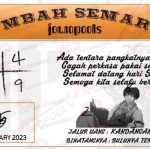 Syair SGP Mbah Semar 07 January 2023