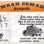 Syair SDY Mbah Semar 15 Februari 2023