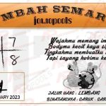 Syair SDY Mbah Semar 10 Februari 2023