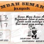 Syair SDY Mbah Semar 13 Februari 2023